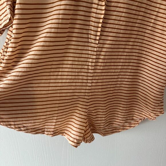 Acacia‎ Swimwear Womens Striped Button Down Silk Cotton Romper Coverup Large - Picture 5 of 8